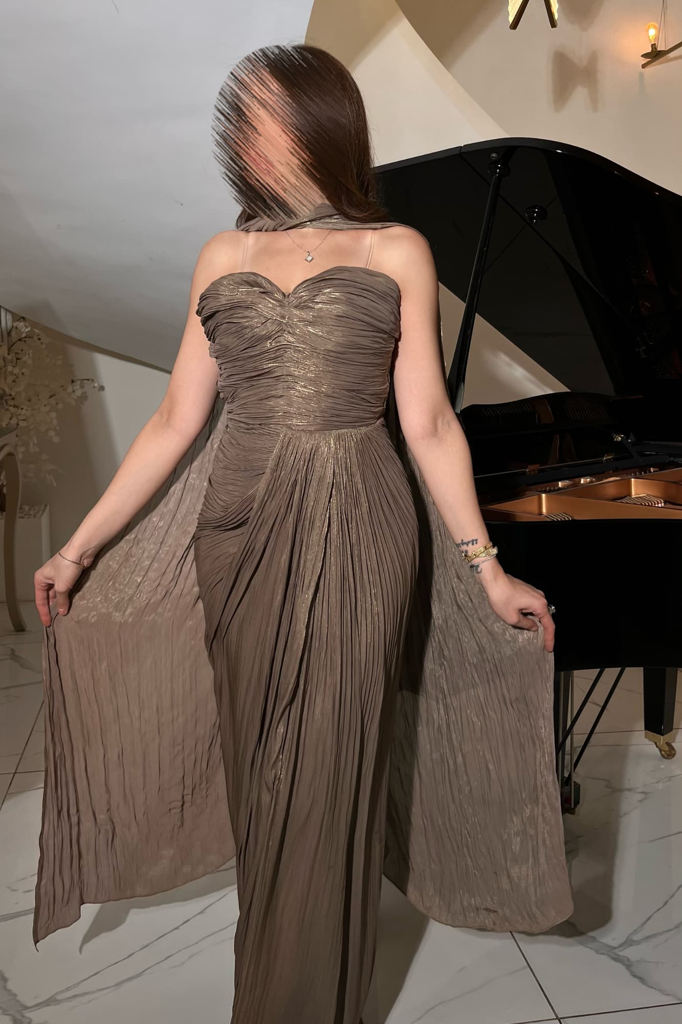 فستان سهره كسرات مع كاب شيفون