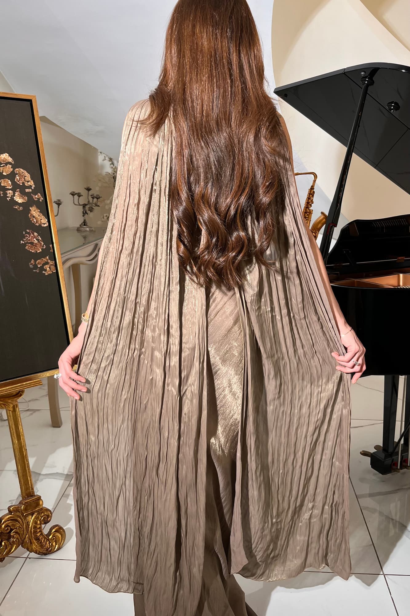 فستان سهره كسرات مع كاب شيفون