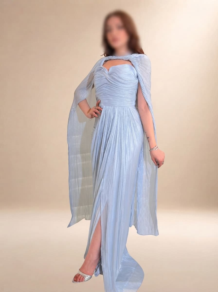فستان سهره كسرات مع كاب شيفون