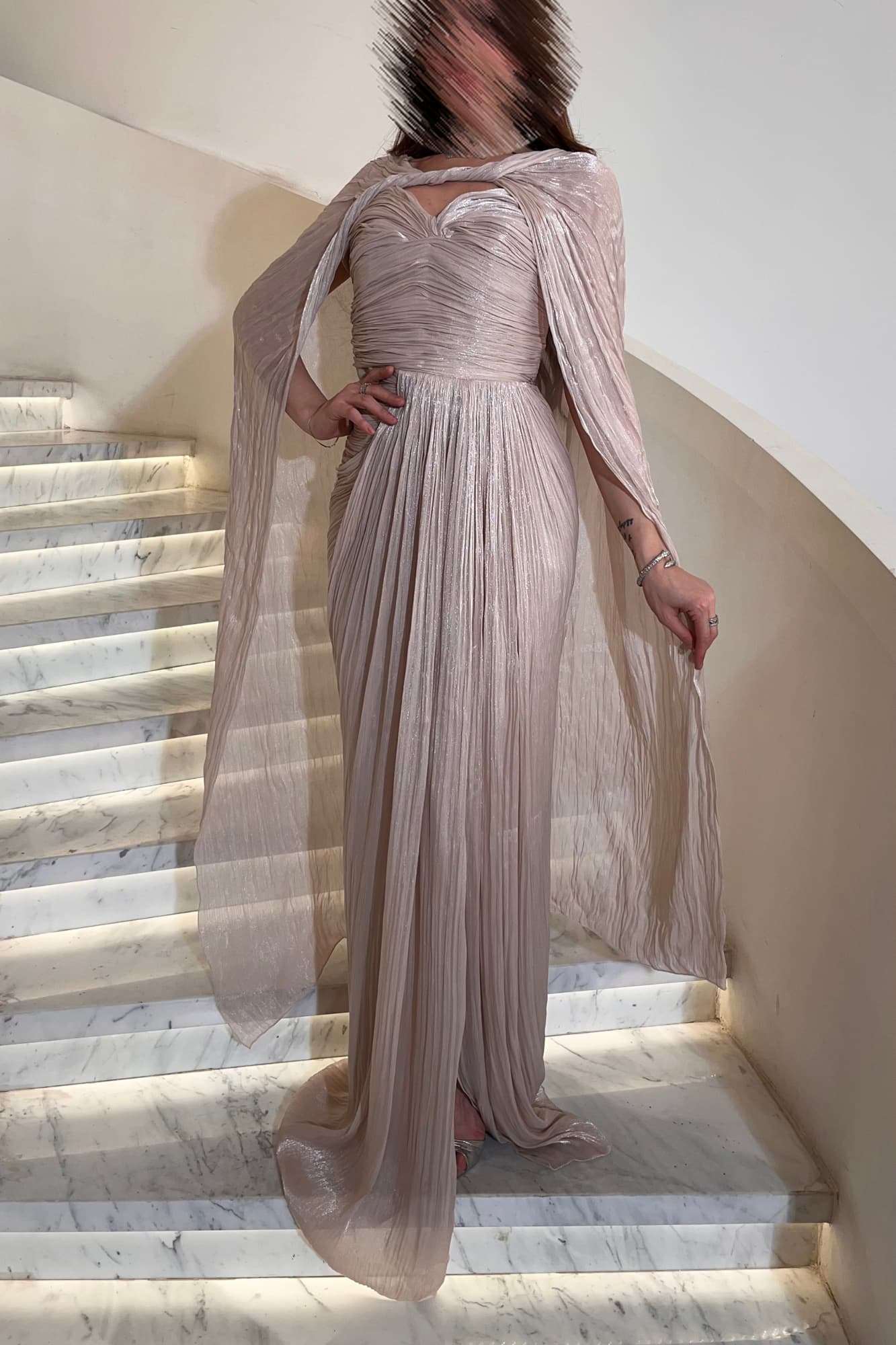 فستان سهره كسرات مع كاب شيفون