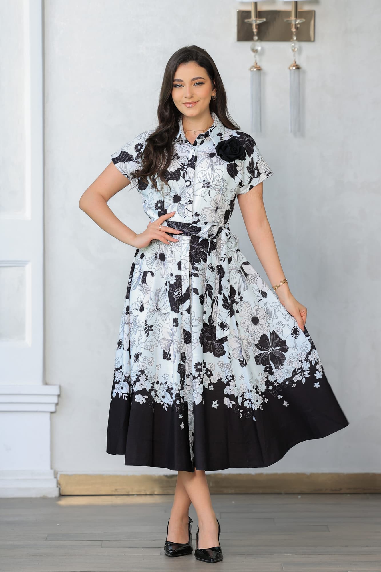 فستان أنيق مستوحى من جمال الطبيعة بتصميم كلاسيكي راق