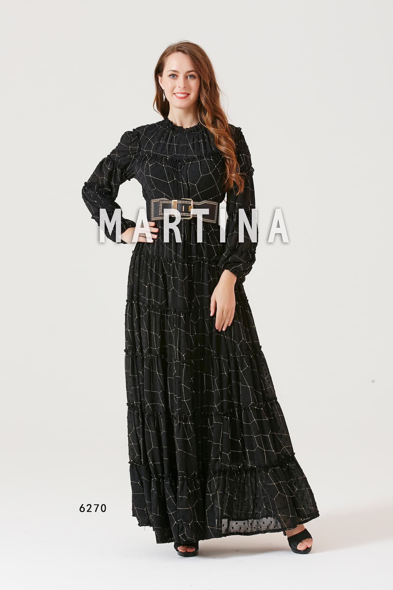 فستان طويل ناعم من خامة الشيفون